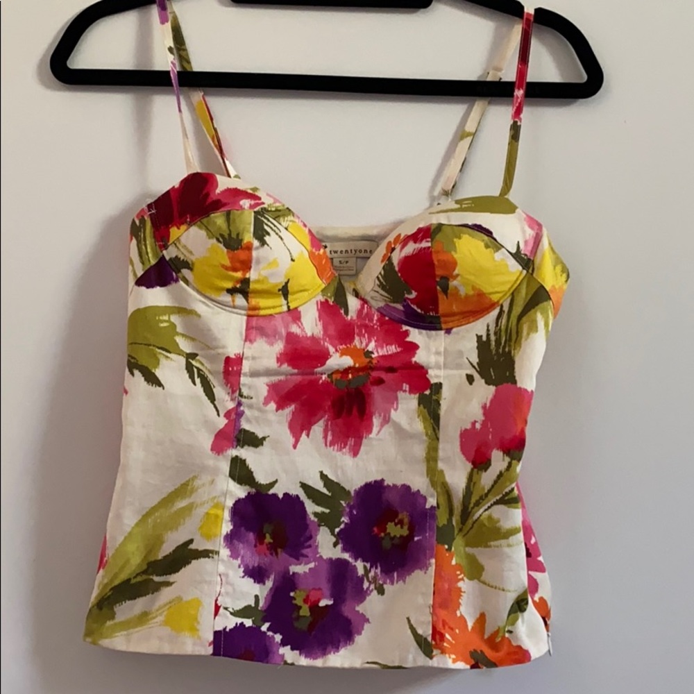Floral corset tank